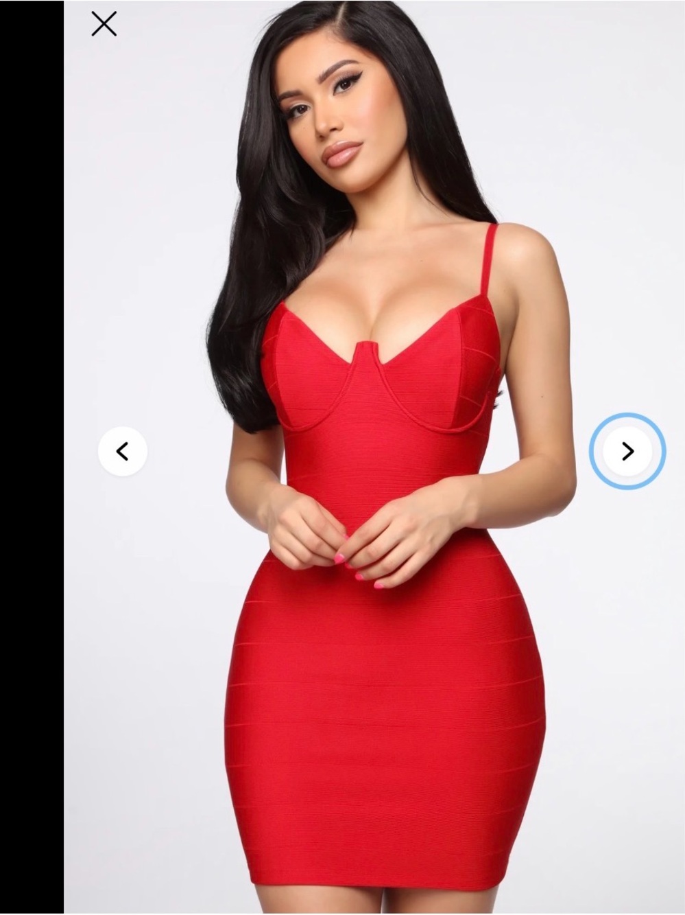 Fashion Nova bandage Red Bustier Mini Dress L